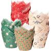 Katbite Tulip Cupcake Liners Holders 200PCS, Muffin Baking Cups, Cupcake Wrapper for Party, Wedding, Birthday, Christmas(Christmas)