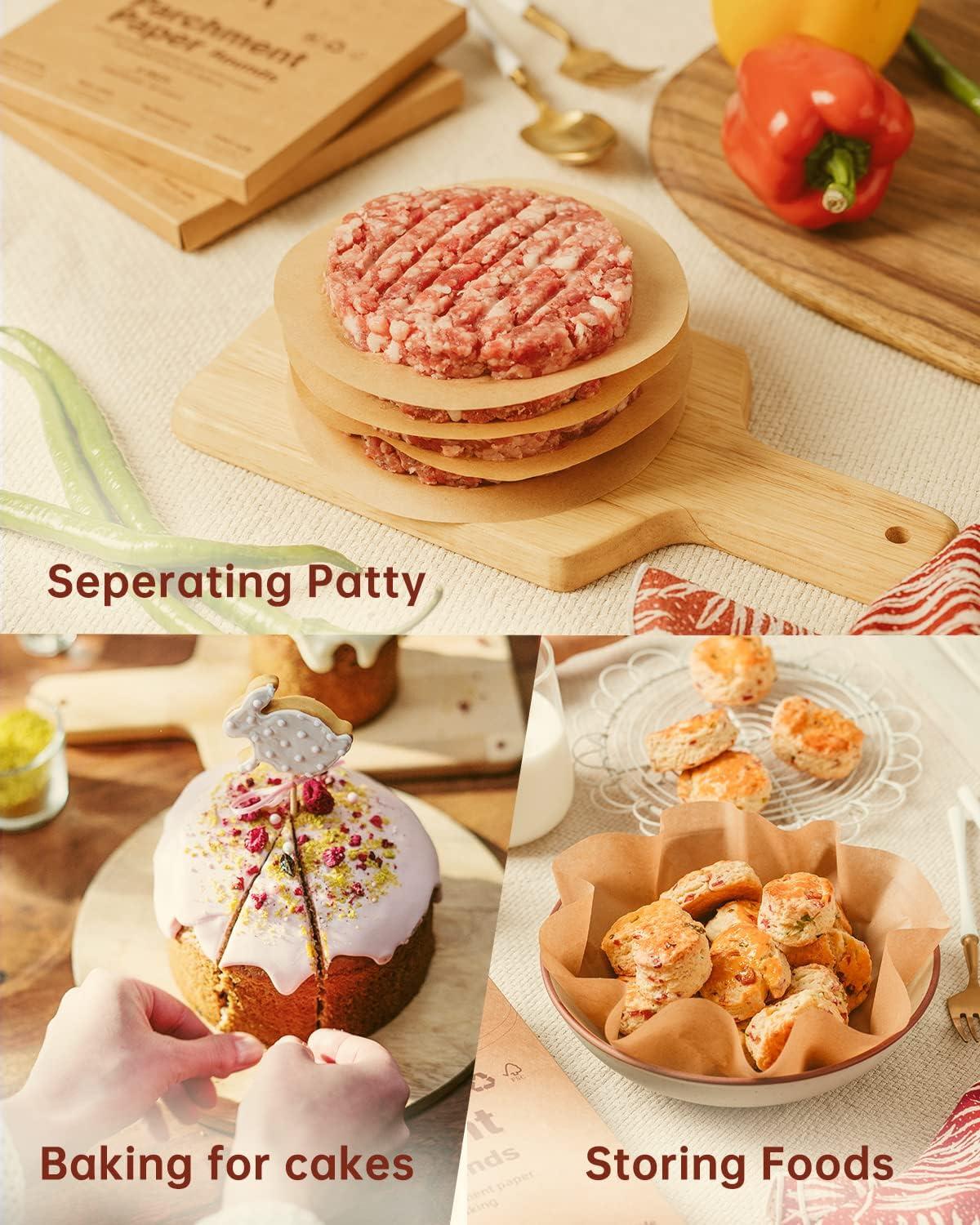 image:imageKatbite 200Pcs 6 Inch Parchment Paper Rounds Unbleached amp Nonstick Precut Parchment Circles for Cheesecake Spring Pans Fridge StorageFreezing Hamburger Patties8inch200Unbleached