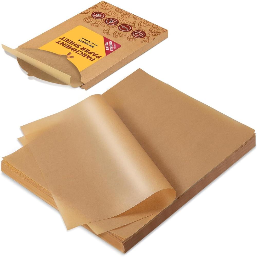 image:imageKatbite 120Pcs 8x12 inches Parchment Paper Sheets Heavy Duty Unbleached Baking Paper Precut Parchment Paper for Baking Air Fryer Grilling Steaming12x16300