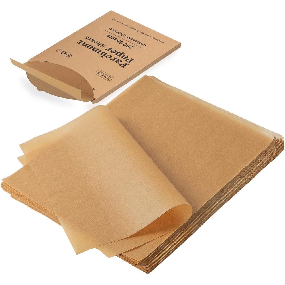 image:imageKatbite 120Pcs 8x12 inches Parchment Paper Sheets Heavy Duty Unbleached Baking Paper Precut Parchment Paper for Baking Air Fryer Grilling Steaming18x26200