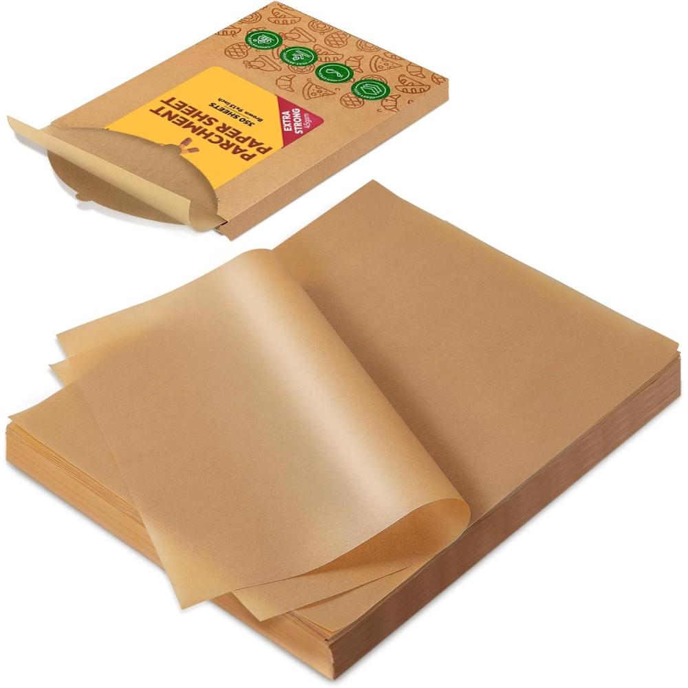 image:imageKatbite 120Pcs 8x12 inches Parchment Paper Sheets Heavy Duty Unbleached Baking Paper Precut Parchment Paper for Baking Air Fryer Grilling Steaming9x13350