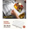 Katbite 200Pcs 9×13 inch Heavy Duty Parchment Paper Sheets, Precut Parchment Paper for Quarter Sheet Pans Liners, Baking Cookies, Bread, Meat, Pizza, Toaster Oven (9″x13″)(12″x16″-300)