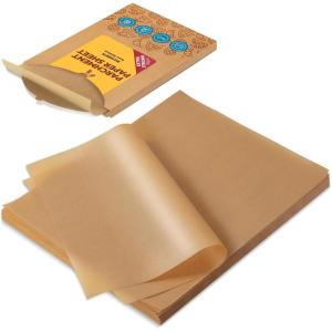 Katbite 120Pcs 8×12 inches Parchment Paper Sheets, Heavy Duty Unbleached Baking Paper, Pre-cut Parchment Paper for Baking, Air Fryer, Grilling, Steaming(10″x15″-265)