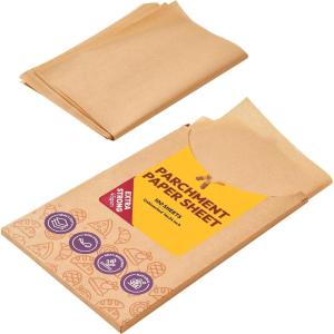 Katbite 120Pcs 8×12 inches Parchment Paper Sheets, Heavy Duty Unbleached Baking Paper, Pre-cut Parchment Paper for Baking, Air Fryer, Grilling, Steaming(16″x24″-100)