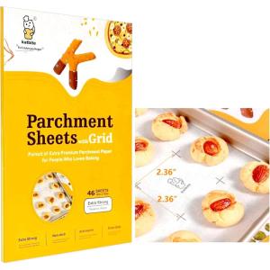 Katbite 200Pcs 9×13 inch Heavy Duty Parchment Paper Sheets, Precut Parchment Paper for Quarter Sheet Pans Liners, Baking Cookies, Bread, Meat, Pizza, Toaster Oven (9″x13″)(12″x16″-46)