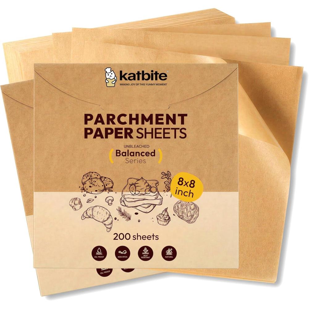 image:imageKatbite 100 Macaron Parchment Sheets Template Baking Cookie Parchment Printed Circle Baking Stencil for Macaron Cookie 12x16 In NonStick amp Heavy Duty Precut Paper for Chicken Pizza French Fry8x8 Inch2002pack