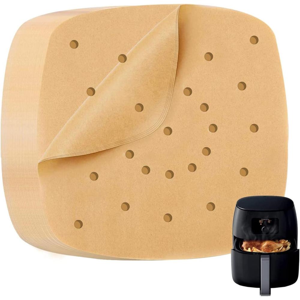 image:imageKatbite 200Pcs 9 Inch Parchment Paper Heavy Duty Perforated Unbleached Liners Squares for Air Fryer Steamer Oven Frying Chicken75 x 75200Pcs