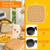 Katbite 200Pcs 9 Inch Parchment Paper, Heavy Duty Perforated, Unbleached Liners, Squares for Air Fryer, Steamer, Oven, Frying Chicken(7.5″ x 7.5″-200Pcs)