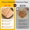 Katbite 200Pcs 9 Inch Parchment Paper, Heavy Duty Perforated, Unbleached Liners, Squares for Air Fryer, Steamer, Oven, Frying Chicken(9” x 9”-200Pcs)