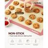 Macaron Silicone Baking Mats, Katbite Silicone Macaroons Baking Mat Set of 2 Half Sheet (11 5/8″ x 16 1/2″) Reusable & Nonstick Macarons Baking Supplies Silicone Bakeware Mats for Macarons Cookies(Pink 3 Pack)