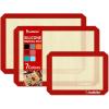 Macaron Silicone Baking Mats, Katbite Silicone Macaroons Baking Mat Set of 2 Half Sheet (11 5/8″ x 16 1/2″) Reusable & Nonstick Macarons Baking Supplies Silicone Bakeware Mats for Macarons Cookies(Red 3 Pack)