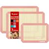 Macaron Silicone Baking Mats, Katbite Silicone Macaroons Baking Mat Set of 2 Half Sheet (11 5/8″ x 16 1/2″) Reusable & Nonstick Macarons Baking Supplies Silicone Bakeware Mats for Macarons Cookies(Pink 3 Pack)