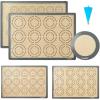 Macaron Silicone Baking Mats, Katbite Silicone Macaroons Baking Mat Set of 2 Half Sheet (11 5/8″ x 16 1/2″) Reusable & Nonstick Macarons Baking Supplies Silicone Bakeware Mats for Macarons Cookies(Gray 5 Pack)