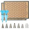 Macaron Silicone Baking Mats, Katbite Silicone Macaroons Baking Mat Set of 2 Half Sheet (11 5/8″ x 16 1/2″) Reusable & Nonstick Macarons Baking Supplies Silicone Bakeware Mats for Macarons Cookies(2 Pack)