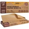 katbite 135Pcs 45 gsm Pop-Up Parchment Paper Sheets, Heavy Duty & Non-stick,10×15 In Pre-cut Unbleached Parchment Paper for Baking, Pop-Up Paper Dispenser for Cooking Wrapping Space-saving(12×16 In-200Pcs)
