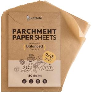 Katbite 100 Macaron Parchment Sheets Template Baking, Cookie Parchment, Printed Circle Baking Stencil for Macaron Cookie, 12×16 In, Non-Stick & Heavy Duty, Pre-cut Paper for Chicken Pizza French Fry(9×13 Inch 130 Pcs)