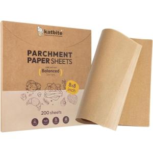 Katbite 100 Macaron Parchment Sheets Template Baking, Cookie Parchment, Printed Circle Baking Stencil for Macaron Cookie, 12×16 In, Non-Stick & Heavy Duty, Pre-cut Paper for Chicken Pizza French Fry(8×8 Inch 200 Pcs)