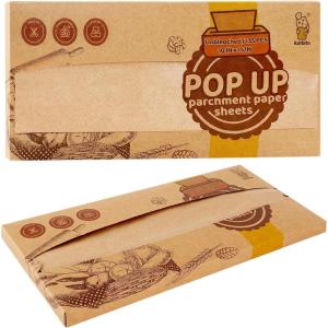 katbite 135Pcs 45 gsm Pop-Up Parchment Paper Sheets, Heavy Duty & Non-stick,10×15 In Pre-cut Unbleached Parchment Paper for Baking, Pop-Up Paper Dispenser for Cooking Wrapping Space-saving(10x15inch-135 Pcs-B)