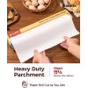 Katbite 205 SQ FT Heavy Duty 15inch Parchment Paper Roll & 200Pcs 12×16 In Unbleached Parchment Paper for Baking