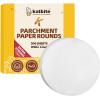 Katbite Heavy Duty Parchment Rounds 4 Inch 200Pcs & 2 Value Pack 15in x 242ft, 300 Sq.Ft White Parchment Paper Roll