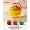 Silicone Cupcake Baking Cups Katbite 24 Pack Silicone Baking Cups Reusable Non-stick Heavy Duty Cupcake Liners for Baking Soft Pale Muffins Cups for Party Halloween Christmas(Rainbow Color 24)