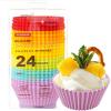 Silicone Cupcake Baking Cups Katbite 24 Pack Silicone Baking Cups Reusable Non-stick Heavy Duty Cupcake Liners for Baking Soft Pale Muffins Cups for Party Halloween Christmas(Rainbow Color 24)